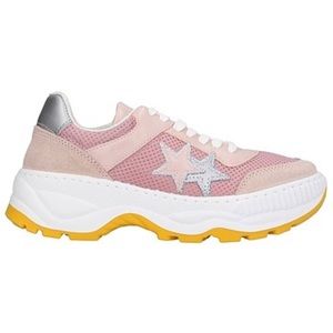 NIB $150 2Star Women’s Pink Suede Stitched Rose & Silver Star Lace Up Sneaker